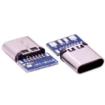 1-10 шт. Разъем USB 3.1 Type C, 14-контактный разъем, сквозные отверстия, печатная плата 180, вертикальный экран USB-C1 Изображение