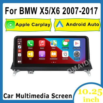 10,25-дюймовый автомобильный мультимедийный беспроводной Apple CarPlay Android Auto для BMW X5 F15 2014-2017 система NBT Изображение