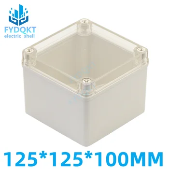 125x125x100 мм Прозрачный водонепроницаемый пластиковый корпус электронного прибора распределительная коробка высококачественная распределительная коробка корпус кнопки переключения Изображение