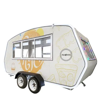 18-футовые винтажные пищевые прицепы, полностью оборудованная передвижная кухня, грузовик с прицепом для быстрого питания, тележка для продажи мороженого Изображение