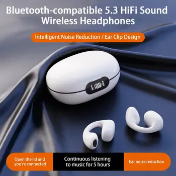 2023 Наушники Bluetooth с костной проводимостью D101, открытый зажим для ушей, Беспроводные наушники с микрофоном, спортивные гарнитуры, прямая поставка звука HiFi Изображение