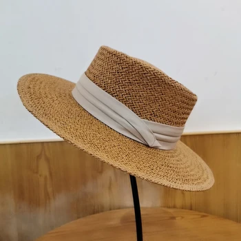 2023 Новая модная брендовая шляпа, соломенная шляпа, солнцезащитная шляпа для отдыха на открытом воздухе, летняя пляжная шляпа, женская соломенная шляпа для женщин Изображение
