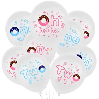 20шт воздушных шаров, 12-дюймовые пончики, детский душ, воздушный шар для вечеринки в честь первого дня рождения детей, Двухлетняя годовщина с гелиевой поддержкой Изображение