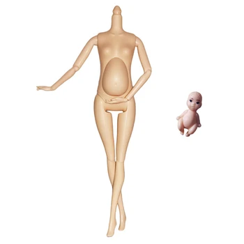 27-сантиметровая кукла беременной женщины-девочки с подвижным 11-суставным телом обнаженного телосложения для 1/6 30-сантиметровых кукол с большим животом BJD Female Fashion Изображение