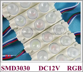 3LED 3W SMD3030 RGB светодиодный модульный светильник с подсветкой с объективом для осветительных коробок DC12V 75mm *20mm 3W 360lm алюминиевая печатная плата Изображение
