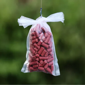 50шт Быстрорастворимый экологический мешок для приманки для ловли карпа Водорастворимые пакеты PVA для ловли карпа Изображение