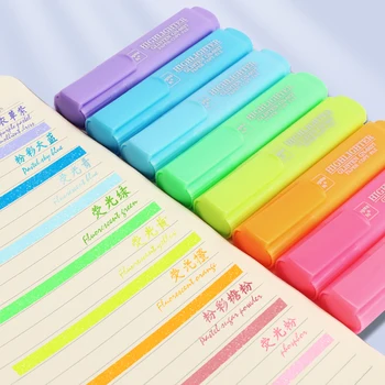8 цветов / набор металлического хайлайтера - набор из 8 тонких блестящих маркеров-хайлайтеров для заметок и ведения дневника Изображение