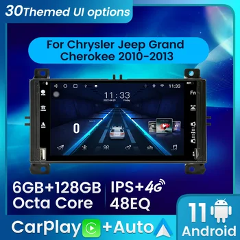 Android Автомобильное Радио Головное устройство для Chrysler Jeep Grand Cherokee WK2 2010-2013 Android 11 6 + 128 Г 48EQ Carplay + Авто WIFI 4G RDS DSP BT Изображение