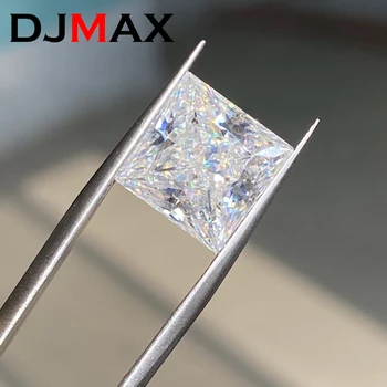 [Big Factory ] DJMAX Редкий муассанит огранки принцессы, россыпь камней, сертифицированные бриллианты из муассанита квадратной формы, сертифицированные DJMAX. Изображение