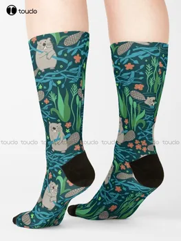 Busy Dam Beavers - Темные Носки, Носки-Тапочки Для Мужчин, Персонализированные Подарочные Носки С Цифровой Печатью 360 ° Harajuku Street Skateboard Socks Изображение