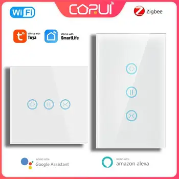 CORUI Tuya WiFi Переключатель Штор ZigBee Для Двигателя Жалюзи ЕС США Google Home Amazon Alexa Голосовое Управление Smart Life APP Изображение