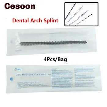 Cesoon 4 шт./пакет Стоматологическая ортодонтическая дуга, шина для перелома челюсти, Аксессуары для восстановления зубных протезов верхнего ряда, Стерилизуемые в автоклаве. Изображение