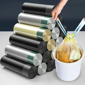 GIANXI Одноразовый Утолщенный мешок для мусора Бытовой мешок для мусора большой емкости Кухня Ванная Комната Портативная Уборка Большой пластиковый пакет Изображение