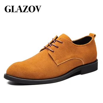 GLAZOV / Бренд 2019, Весенняя Мужская Обувь Из Замши, Оксфорды, Повседневные Классические Кроссовки Для Мужчин, Удобная Обувь, Большие Размеры 38-48 Изображение