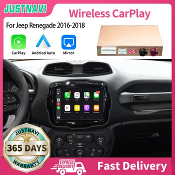 JUSTNAVI Беспроводной Apple CarPlay Android Auto Для Jeep Renegade 2016 2017 2018 Модуль Зеркальной Связи Декодер Коробка Видеоплеер BT GPS Изображение