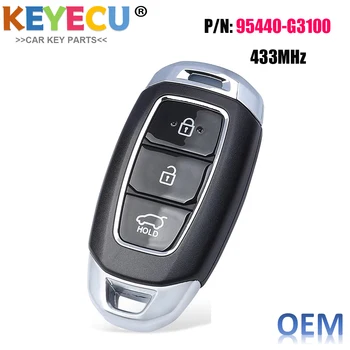 KEYECU OEM для Hyundai I30 2017 2018 2019 2020 Умный Автомобильный Ключ с дистанционным управлением 433 МГц FCC ID: SYEC3FOB1608 P/N: 95440-G3100 Изображение