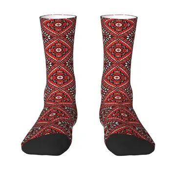 Kawaii Украина Носки с украинской вышивкой и орнаментом Мужские женские теплые Спортивные футбольные носки в стиле бохо с 3D принтом Изображение