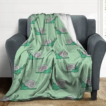 King Queen Size для детей, мальчиков и девочек, диван-кровать, одеяло, Супер Мягкое Теплое легкое Фланелевое одеяло с улитками диких животных Изображение