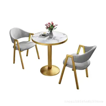 Nordic Light, Сочетание роскошного стола для переговоров и стула, Отдел продаж, Современный Простой магазин чая с молоком, Обеденный стол для дома Изображение