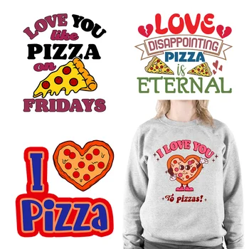 Pizza Valentine Термопластичные наклейки You Have A Pizza My Heart, нанесенные утюгом методом DTF, готовые к печати для сумки для одежды Изображение