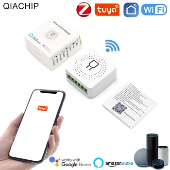 QIACHIP Tuya WiFi Smart Switch Mini 16A 2-Полосное Управление Модулем Автоматизации Умного Дома Работа С Alexa Google Home Smart Life Изображение