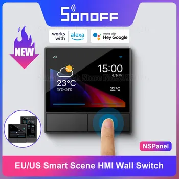 SONOFF NSPanel Smart Scene Настенный выключатель HMI ЕС / США Панель С Несколькими Режимами Управления Термостатом Отображение погоды в режиме реального времени через приложение eWeLink Изображение