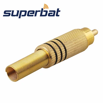 Superbat 3,5 мм-RCA Прямой штыревой Обжимной желтый разъем для кабеля RG59 Изображение