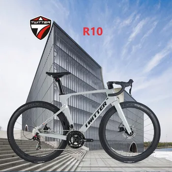 TWITTER R10 105 R7000-22S T800 Полностью Скрытый Внутренний Трос с Карбоновыми Колесами 700C Гидравлический Дисковый Тормоз Дорожного велосипеда Из Углеродного Волокна Изображение