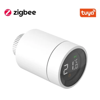 Tuya Smart Home ZigBee TRV Термостат, Привод клапана радиатора, Программируемый регулятор температуры, Поддержка Alexa Google Assistant Изображение