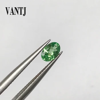 VANTJ 100% Натуральный Цаворит, драгоценный камень овальной формы, 4*6 мм, яркий цвет для серебра, золота, изготовление ювелирных изделий своими руками Изображение