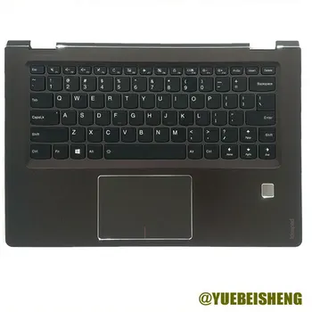 YUEBEISHENG Новый для LENOVO yoga 510 510-14IKB 510-14ISB Flex 4-1470 Верхняя крышка подставки для рук клавиатура США с отверстием FP, сенсорная панель Изображение