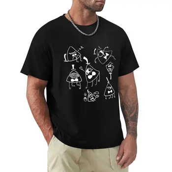 bill cipher is a dork tiles-белая футболка, одежда из аниме, футболка с коротким рукавом для мальчиков, белые футболки, футболки с графическим рисунком, мужские футболки Изображение