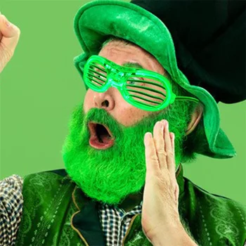 Аксессуары для ирландской вечеринки, набор реквизита для костюмированного шоу, зеленые головные уборы и очки, тематическая вечеринка, праздничные аксессуары, украшения Изображение