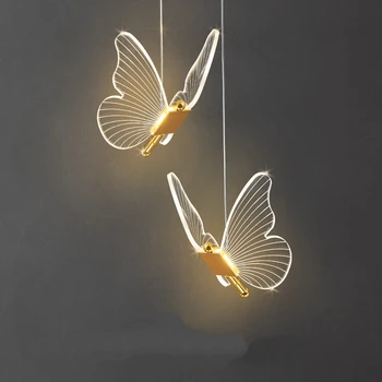 Бабочка Светодиодные Подвесные Светильники Nordic Indoor Lighting Подвесной Светильник Современная Гостиная Подвесная Лампа Украшение Потолочный Светильник Изображение