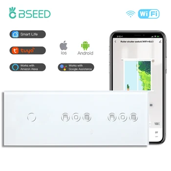 Беспроводной выключатель света BSEED с интеллектуальным датчиком Жалюзи Переключатели для электрических рольставен Tuya Smart Life Alexa Alice Control Изображение