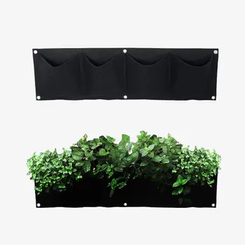 Вертикальная садовая сумка для выращивания растений, 4/7 карманов, Подвесной горшок для растений, Плантатор, сумка для хранения цветов, горшок для посева в домашнем саду Изображение