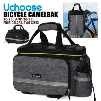 Водонепроницаемая велосипедная сумка 3 В 1, дорожная велосипедная сумка MTB, большая вместимость, дорожный багажник, стойка для заднего сиденья, Рюкзачные корзины Изображение