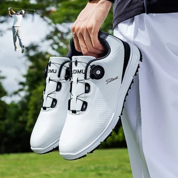 Водонепроницаемая мужская обувь для гольфа Профессиональная легкая обувь для игроков в гольф Спортивная обувь для прогулок на открытом воздухе Новые мужские кроссовки для гольфа Изображение