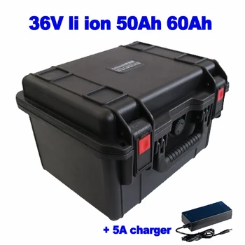 Водонепроницаемый чемодан 36v 50ah 60ah литий-ионный lipo аккумулятор для робота доски для серфинга Медицинского оборудования Off Grid power AGV + 5A зарядное устройство Изображение