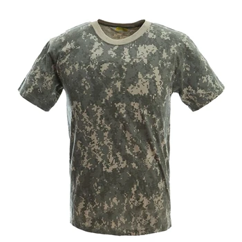 Военная камуфляжная дышащая боевая футболка, мужская летняя хлопковая футболка, Армейские камуфляжные лагерные футболки Изображение
