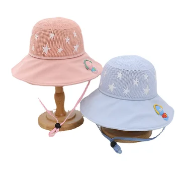 Детская шляпа, солнцезащитная шляпа для маленьких девочек, шляпы и кепки для мальчиков, детские кепки для мальчиков, детская Панама, солнцезащитная кепка Изображение