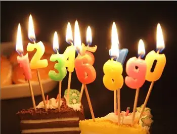 Дешевая Бесплатная доставка 10шт Романтические цифры Свеча на день рождения DIY Торт Топпер Смешные Милые свечи с буквами Изображение