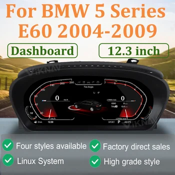 Для BMW 5 Серии E60 E61 E63 E64 2004-2009 Автомобильный Спидометр Измеритель Цифровой Приборной панели 12,3-дюймовый ЖК-экран Панели Изображение