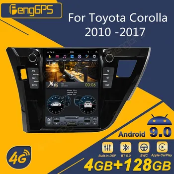 Для Toyota Corolla 2010-2017 Android Автомобильный Радиоприемник Tesla Экран 2Din Стерео Приемник Авторадио Мультимедийный DVD-плеер GPS Навигация Изображение