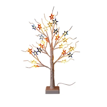 Елка с подсветкой на День независимости, Праздничное настольное искусственное дерево с подсветкой A0KE Изображение
