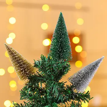Елочное украшение Реалистичные мини-елки ярких цветов, не выцветающие искусственные украшения для праздничного набора из 3 Изображение