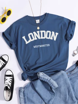 Женская футболка с принтом Лондон Вестминстер, Уличный хипстер, топ Streettee, универсальная одежда с коротким рукавом, винтажные удобные футболки Изображение