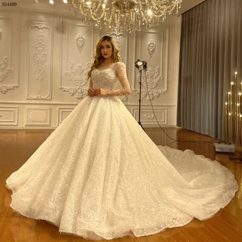 Изысканное свадебное платье трапециевидной формы NS4400 Изображение