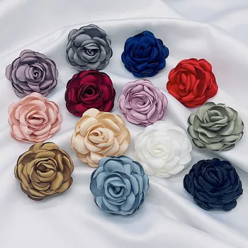 Искусственные розы ручной работы Свадебные украшения из мягкой ткани Шикарные цветы для волос для детей Аксессуары Изображение