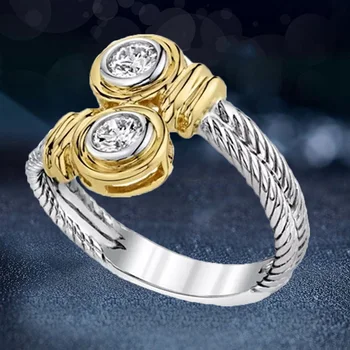 Керамические кольца плюс кубический цирконий для женщин Золотого цвета, женское обручальное кольцо, ювелирные изделия для помолвки Изображение